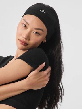 Alo Black Logo Headband New